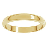 14K Yellow Gold 3 mm Half Round Band Size 7