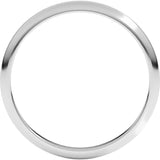 Platinum 2 mm Half Round Band Size 10