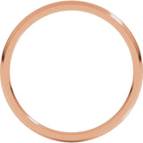 14K Rose Gold 1.5 mm Lightweight Comfort-Fit Half Round Band Size 7