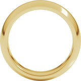 14K Yellow Gold 7 mm Comfort-Fit Half Round Band Size 8