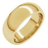14K Yellow Gold 7 mm Comfort-Fit Half Round Band Size 11