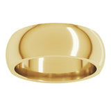 14K Yellow Gold 7 mm Comfort-Fit Half Round Band Size 11