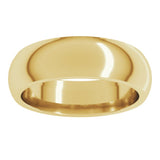 10K Yellow Gold 6 mm Comfort-Fit Half Round Band Size 9