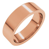 14K Rose Gold 6 mm Comfort-Fit Flat Band Size 5.5