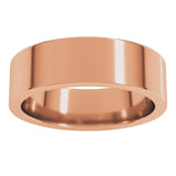 14K Rose Gold 6 mm Comfort-Fit Flat Band Size 5.5