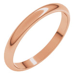 14K Rose Gold 2.5 mm Half Round Band Size 5