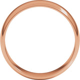 10K Rose Gold 6 mm Lightweight Half Round Band Size 7.5