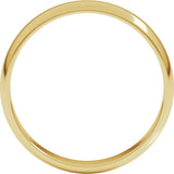 10K Yellow Gold 4 mm Lightweight Half Round Band Size 3.5