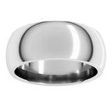 18K White Gold 8 mm Comfort-Fit Half Round Band Size 10