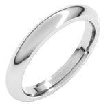 Platinum 3 mm Comfort-Fit Half Round Band Size 7