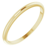 14K Yellow Gold 1.5 mm Half Round Band Size 9