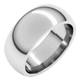14K White Gold 8 mm Comfort-Fit Half Round Band Size 13