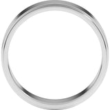 14K White Gold 6 mm Stepped-Edge Flat Band Size 12