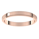 14K Rose Gold 2.5 mm Stepped-Edge Flat Band Size 4