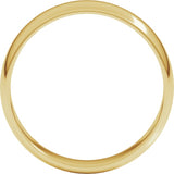 14K Yellow Gold 5 mm Lightweight Half Round Band Size 8.5