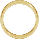 14K Yellow Gold 8 mm Lightweight Comfort-Fit Half Round Band Size 10