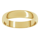 10K Yellow Gold 4 mm Lightweight Half Round Band Size 12