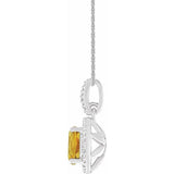 Sterling Silver Natural Citrine & .01 CTW Natural Diamond 18" Necklace