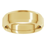 10K Yellow Gold 6 mm Beveled-Edge Comfort-Fit Flat Band Size 11