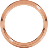 14K Rose Gold 6 mm Beveled-Edge Comfort-Fit Flat Band Size 10