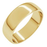 14K Yellow Gold 6 mm Lightweight Half Round Band Size 11.5