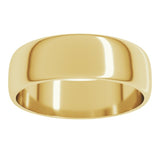 14K Yellow Gold 6 mm Lightweight Half Round Band Size 11.5
