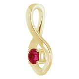 14K Yellow Gold 4 mm Round Lab-Grown Ruby Pendant