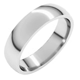 Sterling Silver 5 mm Lightweight Comfort-Fit Half Round Band Size 7.5