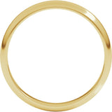 14K Yellow Gold 3 mm Half Round Band Size 9.5