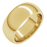 14K Yellow Gold 8 mm Comfort-Fit Half Round Band Size 9.5