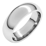 14K White Gold 6 mm Comfort-Fit Half Round Band Size 6.5