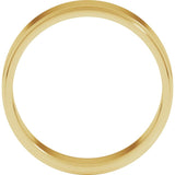 14K Yellow Gold 6 mm Stepped-Edge Flat Band Size 9.5