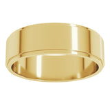 14K Yellow Gold 6 mm Stepped-Edge Flat Band Size 9.5