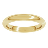 10K Yellow Gold 3 mm Comfort-Fit Half Round Band Size 7.5