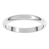 14K White Gold 2.5 mm Half Round Band Size 6.5