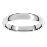 14K White Gold 3 mm Lightweight Comfort-Fit Half Round Band Size 13