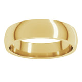 10K Yellow Gold 5 mm Lightweight Comfort-Fit Half Round Band Size 9.5