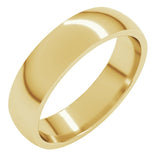 10K Yellow Gold 5 mm Lightweight Comfort-Fit Half Round Band Size 10