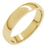 10K Yellow Gold 4 mm Lightweight Comfort-Fit Half Round Band Size 12.5