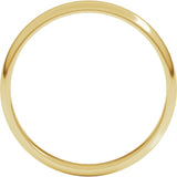 10K Yellow Gold 3 mm Lightweight Half Round Band Size 5.5