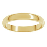 10K Yellow Gold 3 mm Lightweight Half Round Band Size 5.5