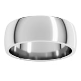 10K White Gold 7 mm Lightweight Comfort-Fit Half Round Band Size 11