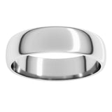 14K White Gold 5 mm Lightweight Half Round Band Size 9