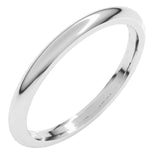 14K White Gold 2 mm Comfort-Fit Half Round Band Size 7