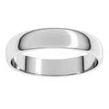 14K White Gold 4 mm Lightweight Half Round Band Size 12