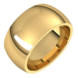 10K Yellow Gold 10 mm Comfort-Fit Half Round Band Size 5