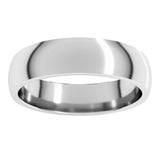 Sterling Silver 5 mm Lightweight Comfort-Fit Half Round Band Size 10.5
