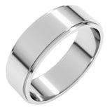 10K White Gold 6 mm Stepped-Edge Flat Band Size 11.5