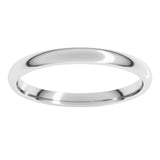 14K X1 White Gold 2 mm Lightweight Comfort-Fit Half Round Band Size 7
