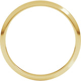 10K Yellow Gold 2 mm Half Round Band Size 9